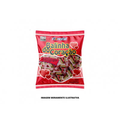 BALA - FLORESTAL - 500g BALINHA DO CORACAO MORANGO
